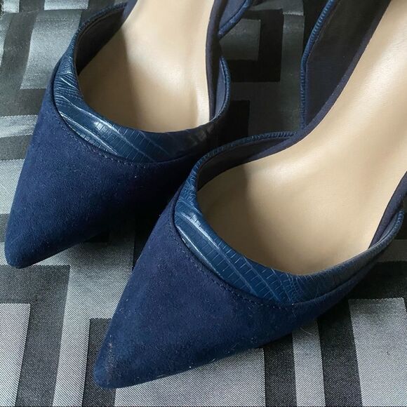 Shoedazzle suede navy blue pointy heel - Picture 10 of 11